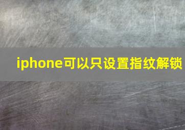 iphone可以只设置指纹解锁