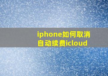 iphone如何取消自动续费icloud