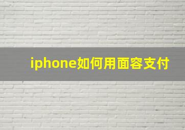 iphone如何用面容支付