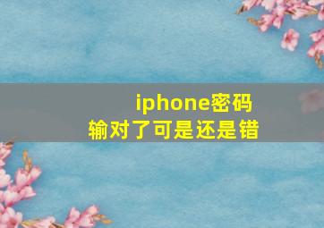 iphone密码输对了可是还是错