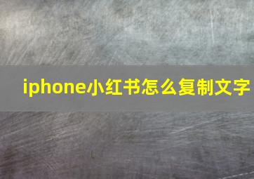 iphone小红书怎么复制文字