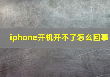 iphone开机开不了怎么回事