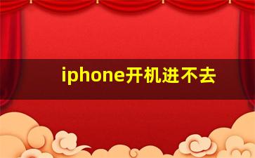 iphone开机进不去