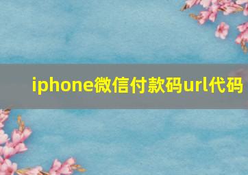 iphone微信付款码url代码