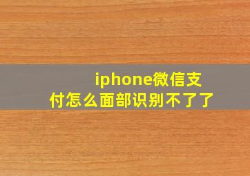 iphone微信支付怎么面部识别不了了