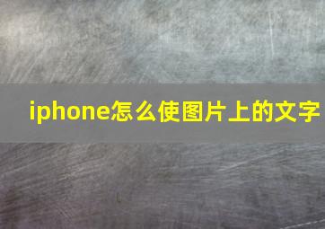 iphone怎么使图片上的文字