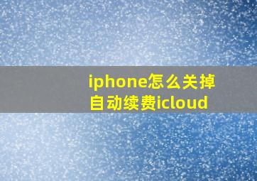 iphone怎么关掉自动续费icloud