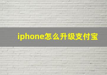 iphone怎么升级支付宝