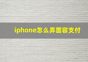 iphone怎么弄面容支付