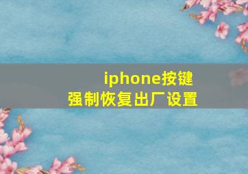 iphone按键强制恢复出厂设置