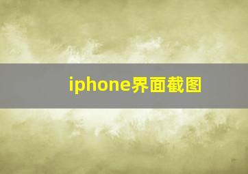 iphone界面截图