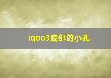 iqoo3底部的小孔