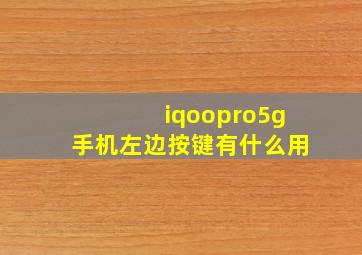 iqoopro5g手机左边按键有什么用