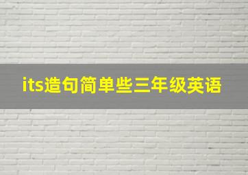 its造句简单些三年级英语