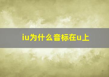 iu为什么音标在u上