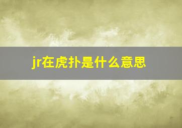 jr在虎扑是什么意思