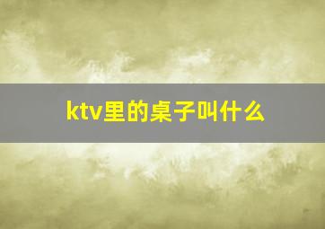 ktv里的桌子叫什么