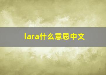 lara什么意思中文