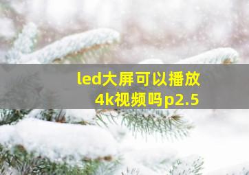 led大屏可以播放4k视频吗p2.5