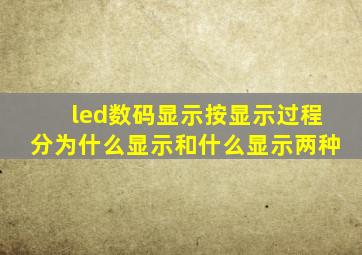 led数码显示按显示过程分为什么显示和什么显示两种