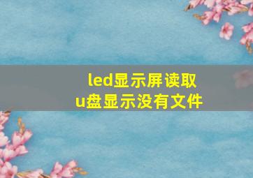 led显示屏读取u盘显示没有文件