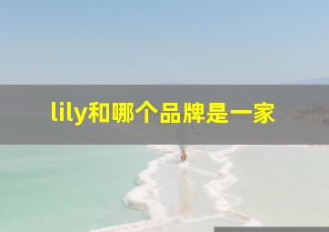 lily和哪个品牌是一家