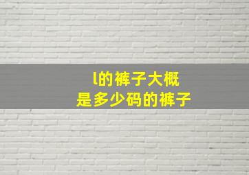 l的裤子大概是多少码的裤子