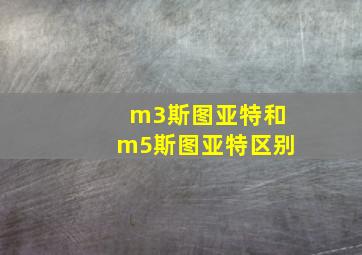 m3斯图亚特和m5斯图亚特区别