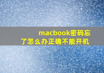 macbook密码忘了怎么办正确不能开机