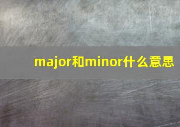 major和minor什么意思