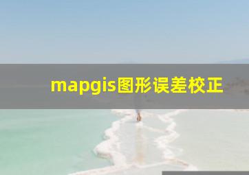 mapgis图形误差校正