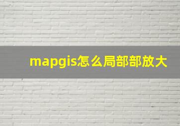 mapgis怎么局部部放大