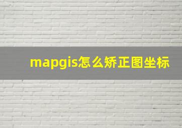 mapgis怎么矫正图坐标