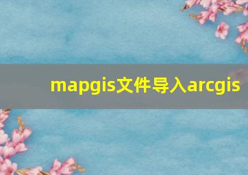 mapgis文件导入arcgis