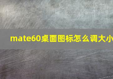 mate60桌面图标怎么调大小