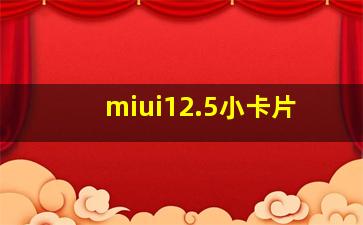 miui12.5小卡片