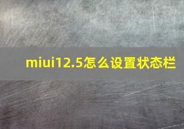 miui12.5怎么设置状态栏