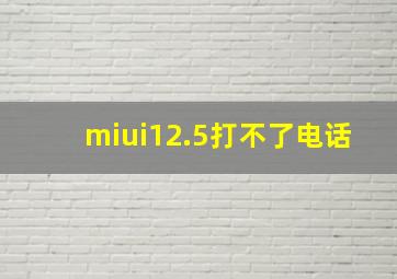 miui12.5打不了电话