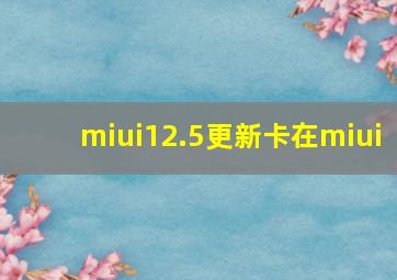 miui12.5更新卡在miui