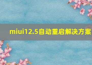 miui12.5自动重启解决方案