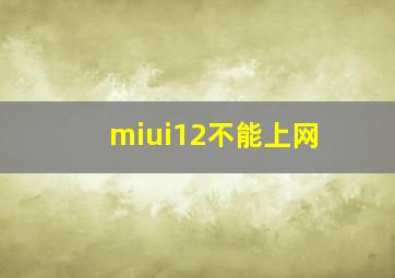 miui12不能上网