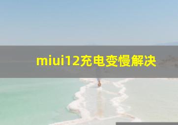 miui12充电变慢解决