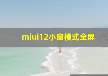 miui12小窗模式全屏