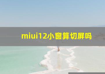 miui12小窗算切屏吗