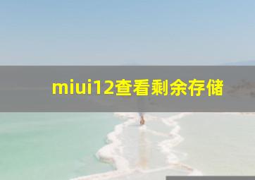 miui12查看剩余存储