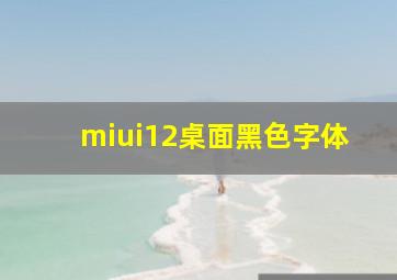 miui12桌面黑色字体