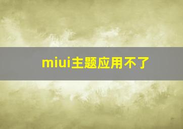 miui主题应用不了