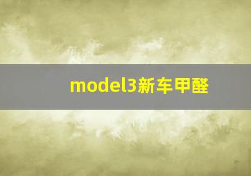 model3新车甲醛