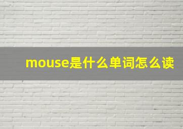 mouse是什么单词怎么读