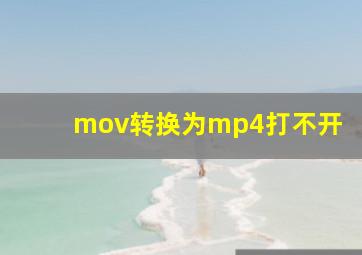 mov转换为mp4打不开